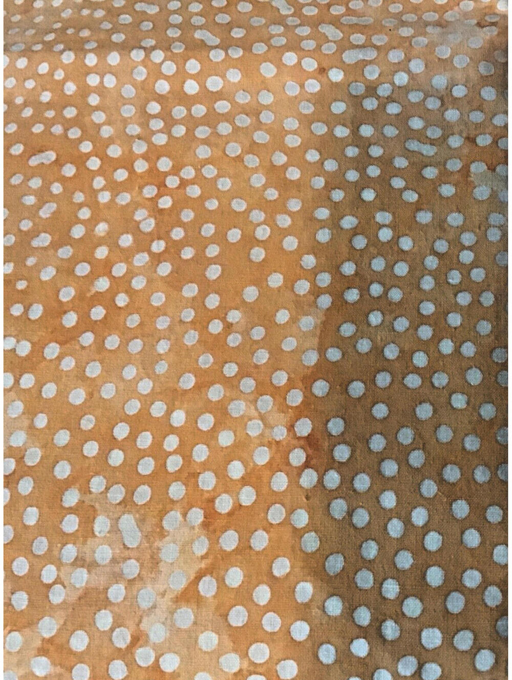 6yds. Batik  Orange Small amount Yellow With White Dots  (MDG) Quilt Fabric
